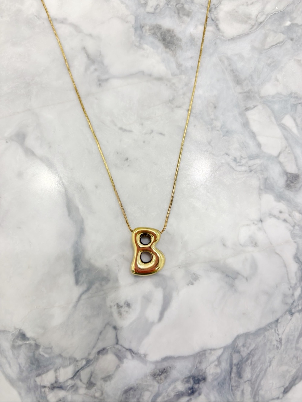Gold Letter B Initial Balloon Necklace